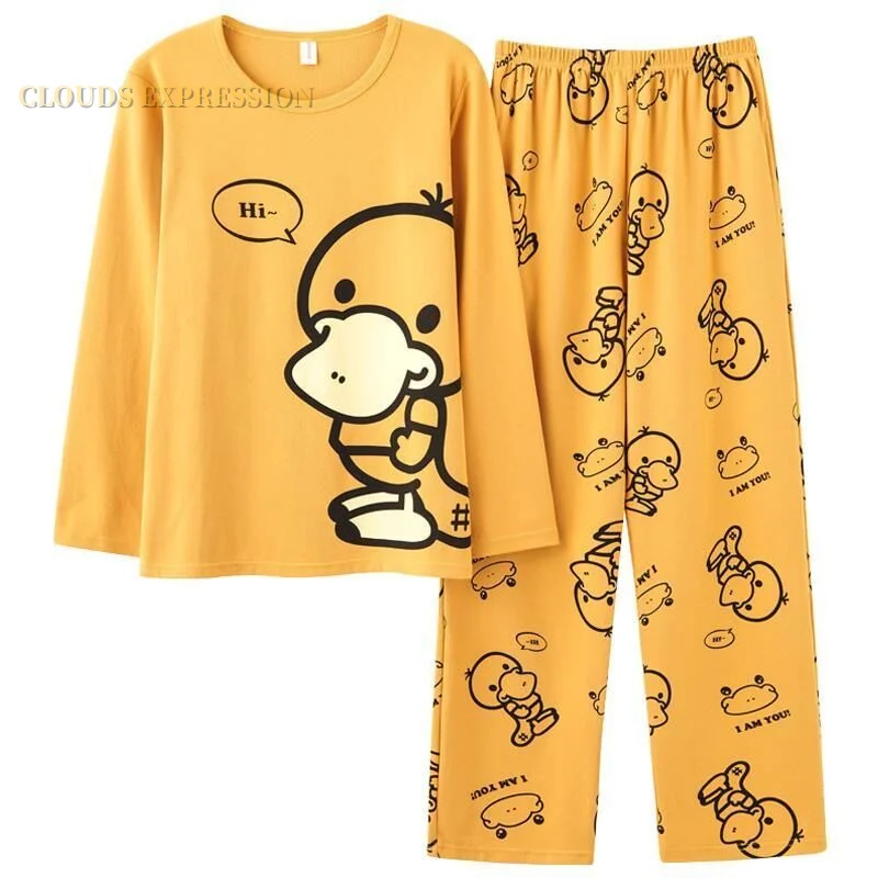 Tanie Wiosna dzianina bawełniana w paski zestawy piżam męska Loungewear Pijama hombre piżamy sklep
