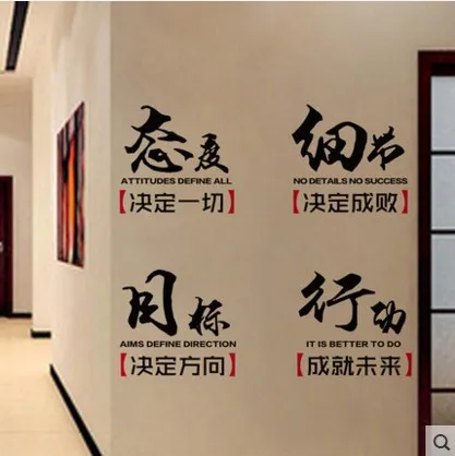 Office Inspiration Wall Adhesive Paper Company Enterprise Culture Slogan Wall Paper Decorations Creative Cool Adhesive Paper Mur