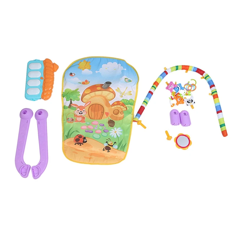 1 шт Детские погремушки в кроватку мобильные игрушки держатель-розовый и 1 шт Детские активности коврики раннего развития деятельности мат с пианино клавиатуры в
