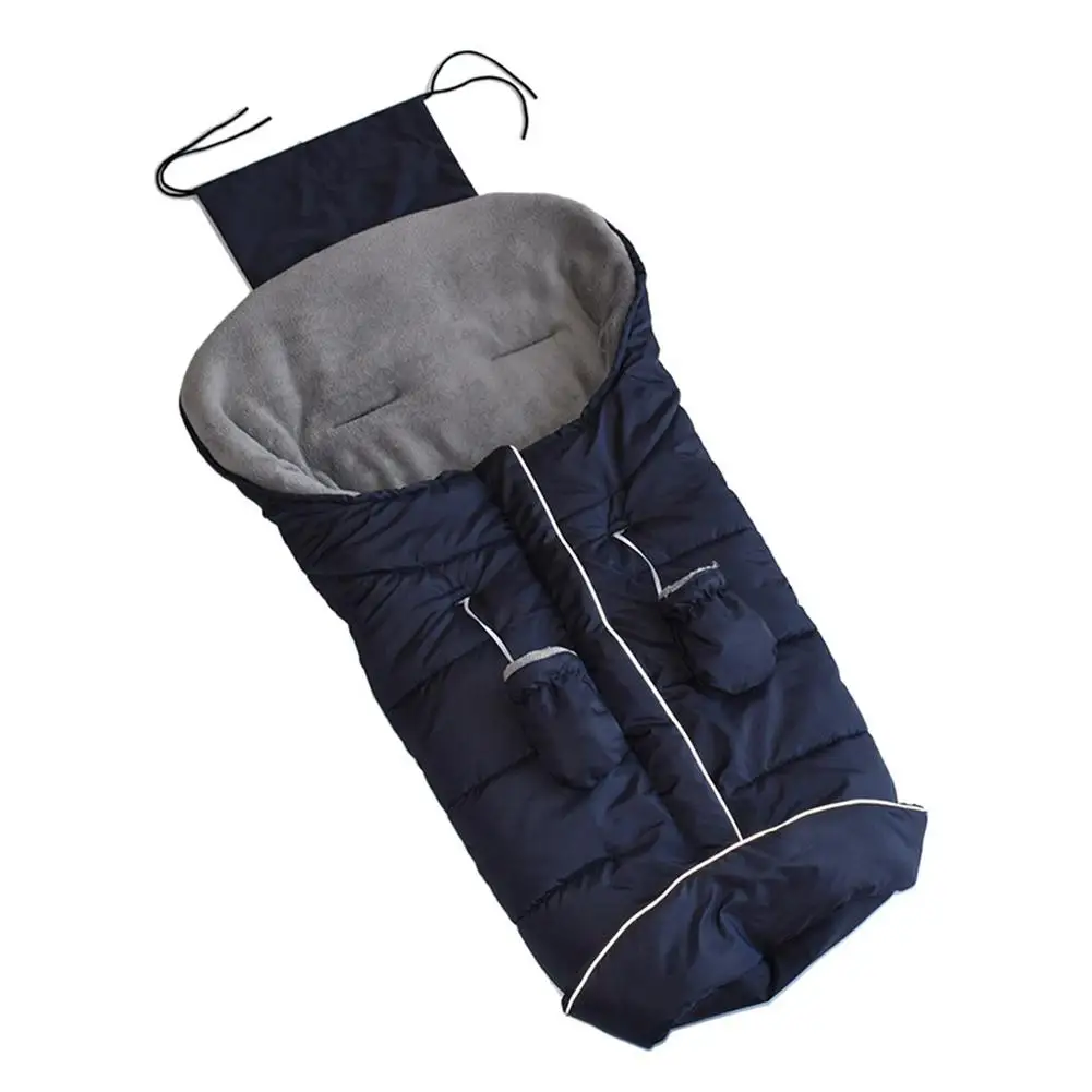 Универсальная утепленная коляска, теплый спальный мешок, чехол для ног, теплое одеяло, подушка, ветрозащитное автомобильное сиденье, коляска для холодной зимы - Цвет: Blue