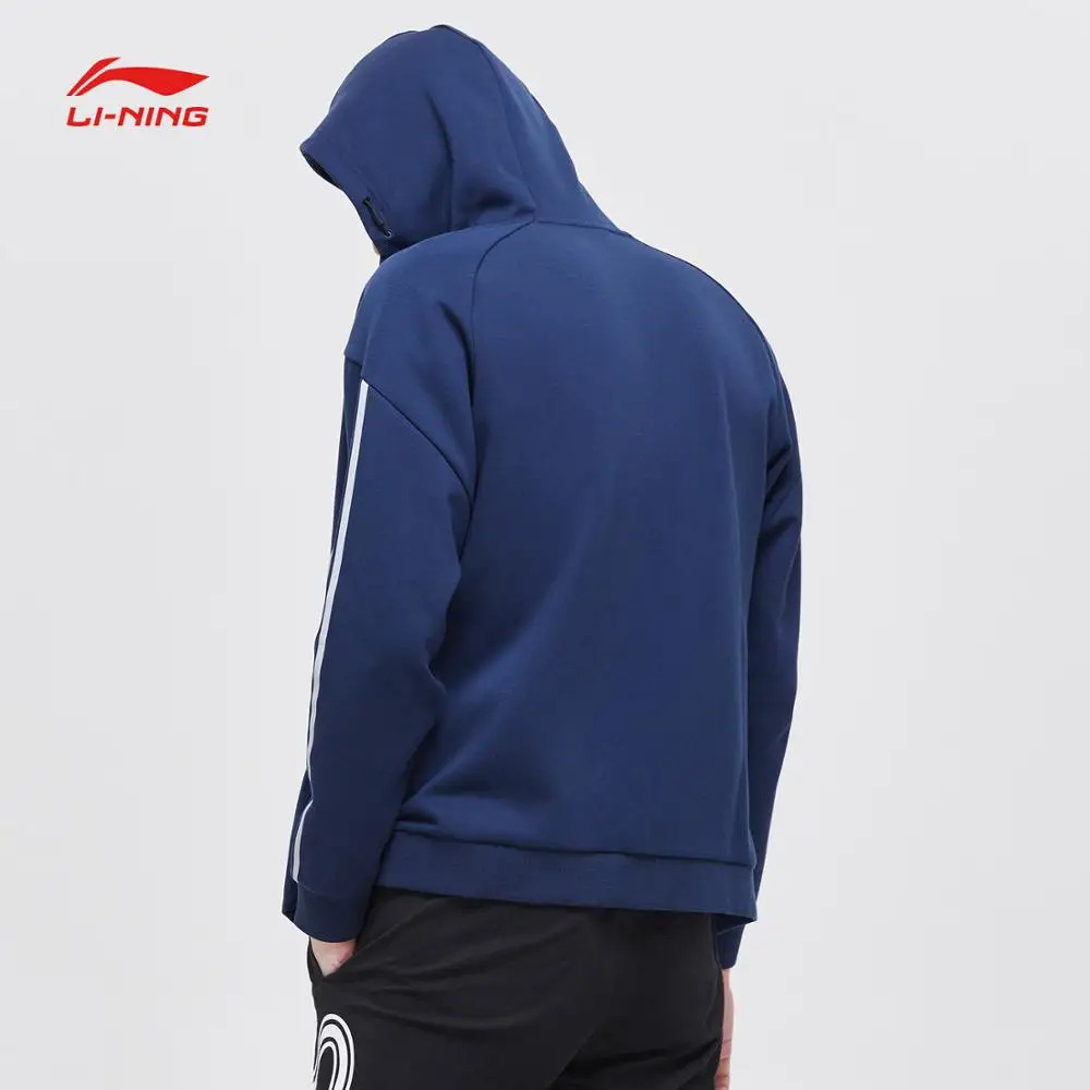 Li-Ning мужская Спортивная толстовка с капюшоном, Стандартная посадка, 63% полиэстер, 37% спандекс, Удобная подкладка, спортивный свитер для фитнеса, AWDP157 MWW1576