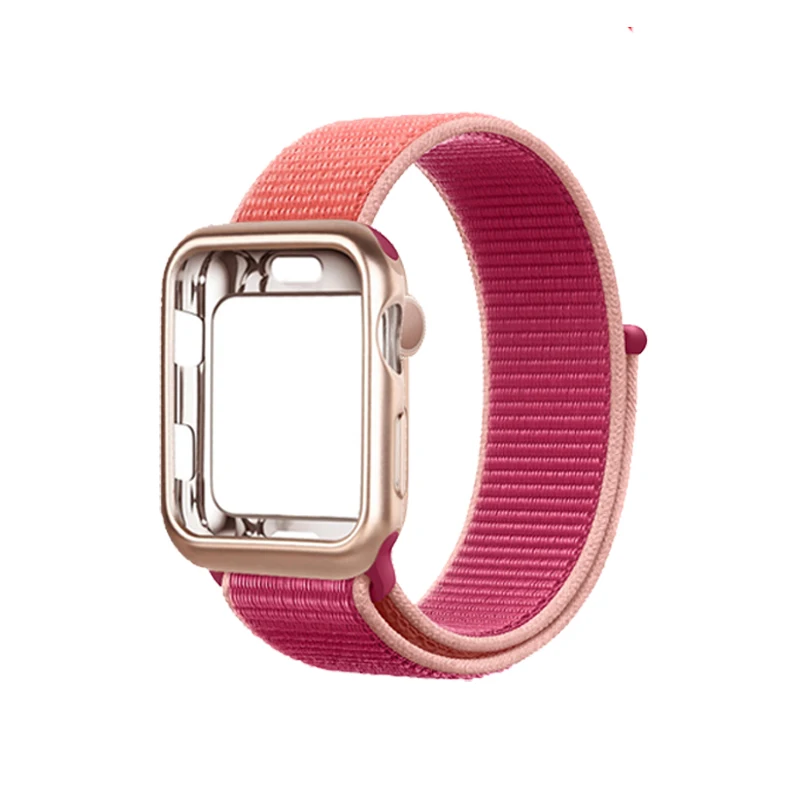 Sport Loop strap for Apple watch band case 4 5 3 44mm 40mm watchband nylon Breathable bracelet belt for iwatch band 3 42mm 38mm