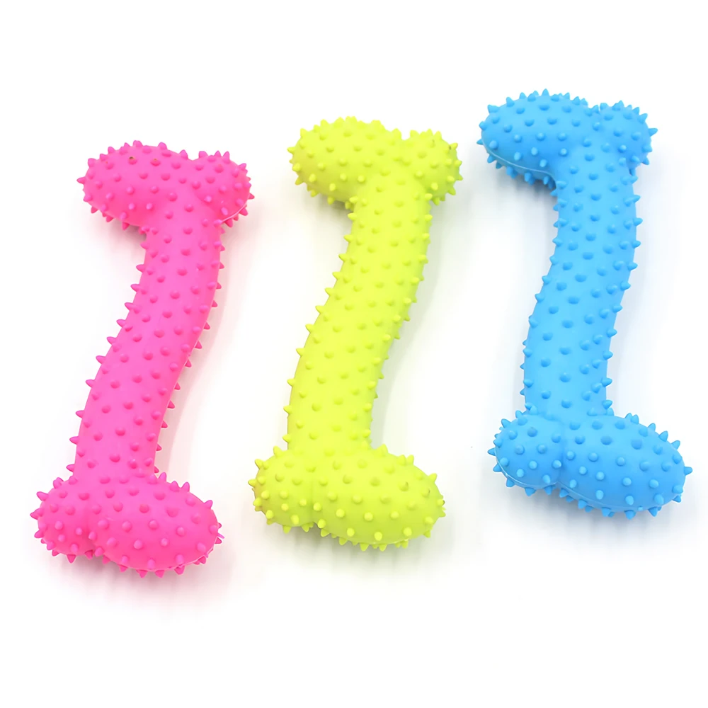 

1pcs Bone Shape Dog Toy Rubber Pet Bite Molar Tooth Chew Toys For Small Puppy Dogs Outdoor Training Pet Supplies Random Color
