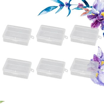 

6pcs Rectangular Plastic Storage Box Small Transparent Case Jewelry Container Collection Organizer (11#-2)