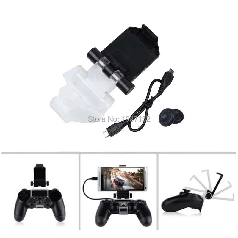 Cellphone Clamp Mobile Phone Gaming Clip Holder Clamp Handle Bracket for PS4 DualShock 4 Game Controller Gamepad Adjustable Clip