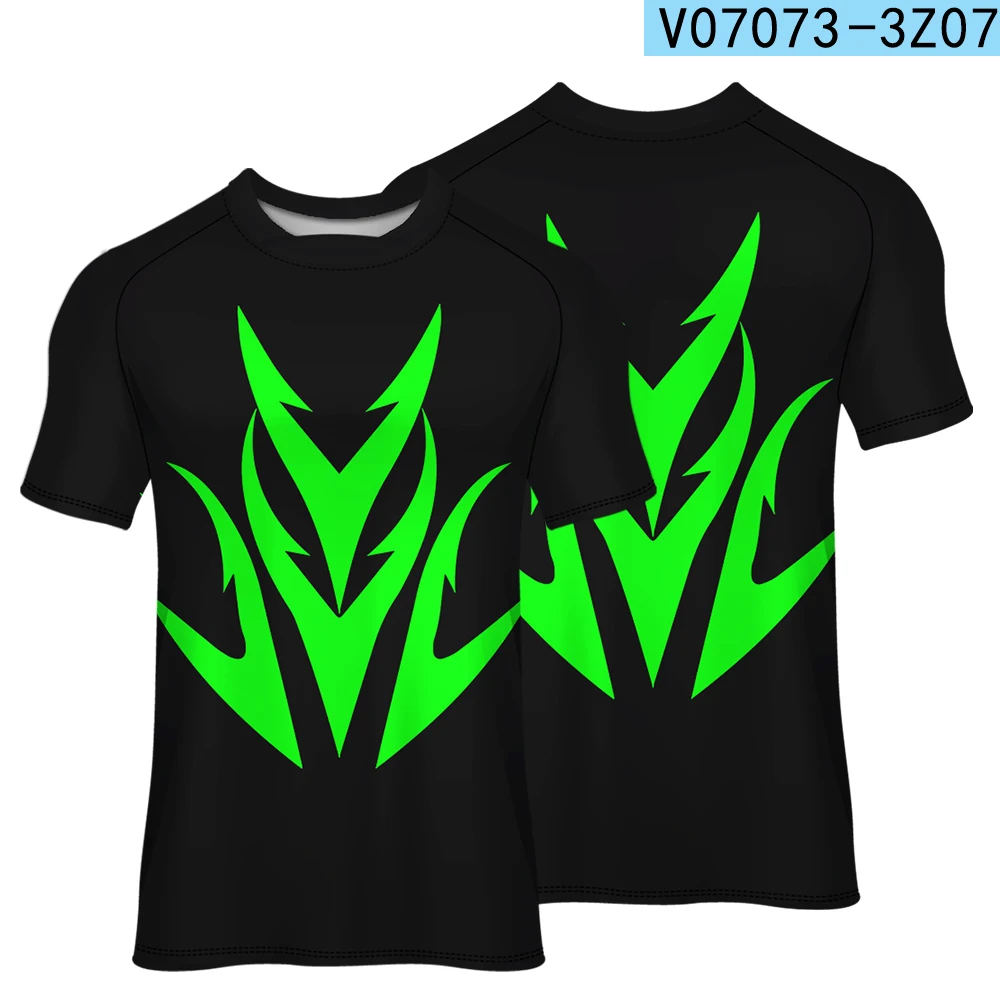 WAMNI, мужская спортивная футболка с коротким рукавом, футболка для бега, одежда для гонок, уникальный топ с u-образным вырезом, Полиэстеровая быстросохнущая футболка - Color: V07073-3Z07