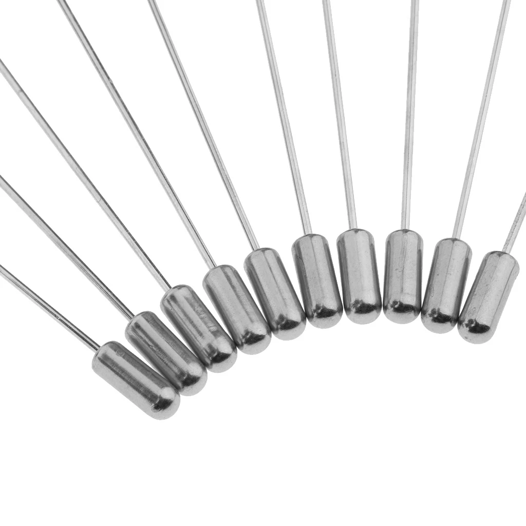 10Pcs silver color Lapel Stick Pin Base Brooch Pin DIY Glue on Collar Suit Lapel Pin for Flower Boutonniere Stick