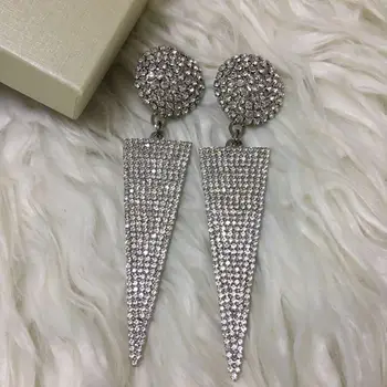 

New round triangular exaggerated Crystal Earrings