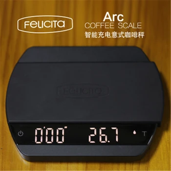 Felicita Arc Incline Coffee Scale With Bluetooth USB Electronic Drip Coffee Scale With Timer Waterproof Digital Scale 2KG /0.1g