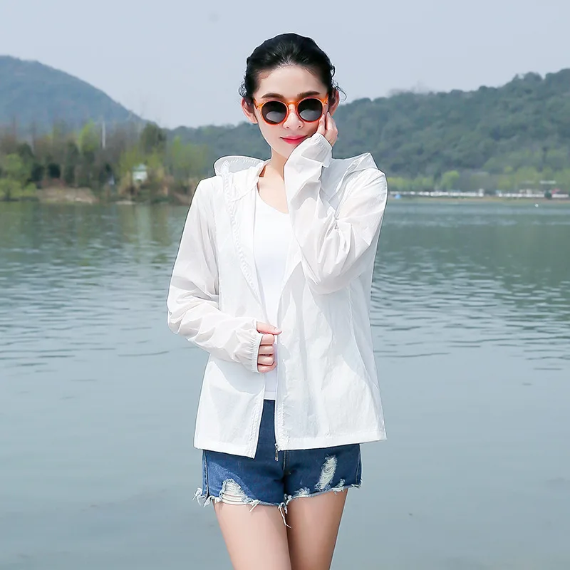 

Sun Protection Clothing Female Mid-length Sports Trench Coat UV-Protection Thin Breathable Wind Shield Outdoor Loose-Fit Beachwe