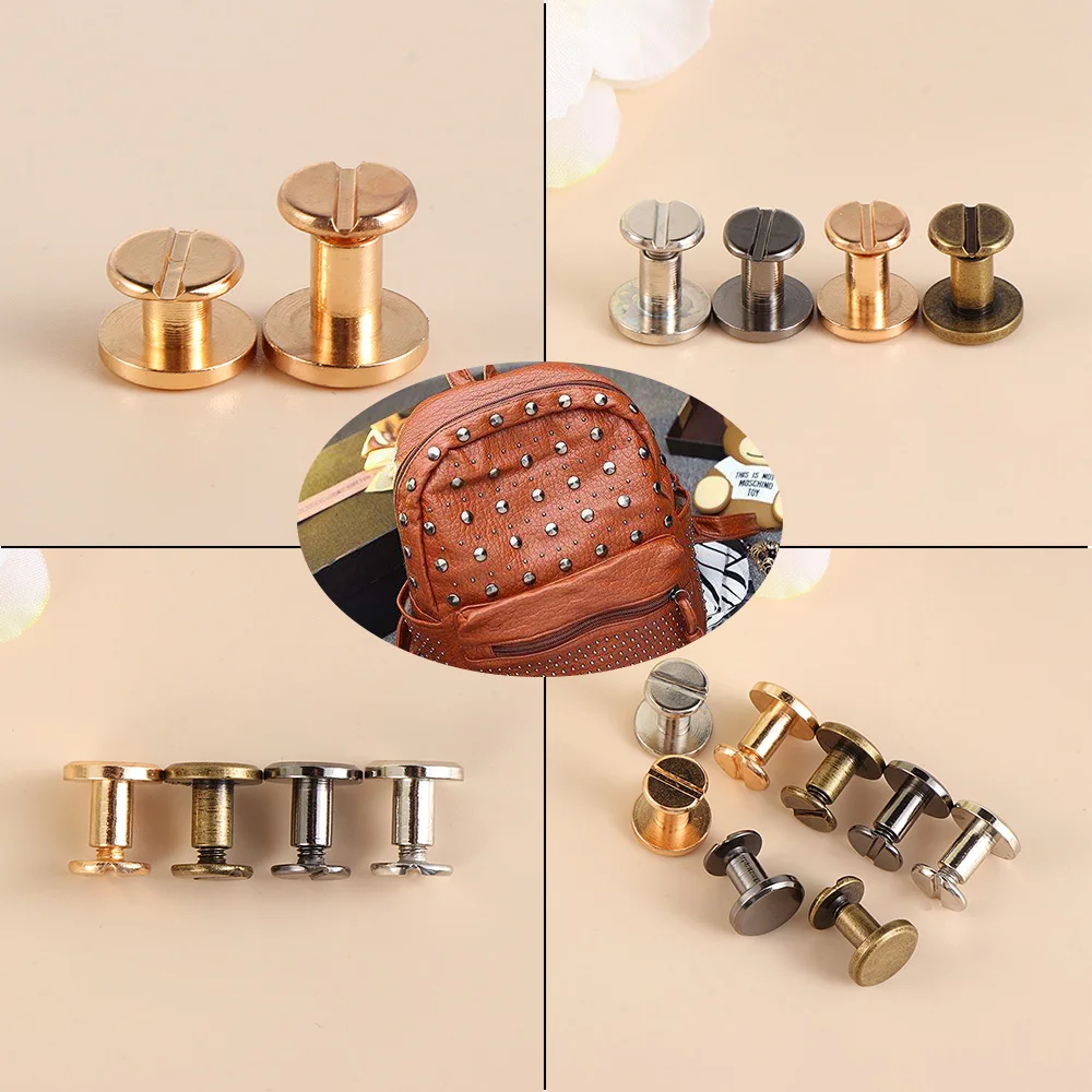 Screw Nail Rivets for Leather Craft Belt Wallet Cloth Button Decoration DIY Scrapbook 10 Set metal rivets,belt strap rivets,copper rivets,leather rivets