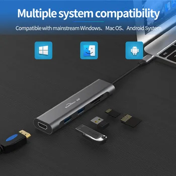 

Multi USB HUB C HUB to Multi USB 3.0 HDMI Adapter Dock for MacBook Pro Accessories USB-C Type C 3.1 Splitter Card Reader