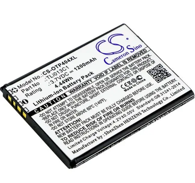 Cameron sino 1200 мАч батарея для ALCATEL One Touch Go флип OT-4043S OT-4044T TLi013C1 мобильный, Смартфон батарея