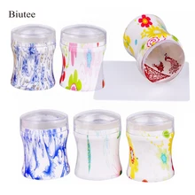 Biutee 빅 사이즈 3.8cm 네일 스탬프 스탬핑 퓨어 클리어 젤리 실리콘 네일 아트 스탬퍼 스크레이퍼 캡 포함 투명 네일 툴 큐어(China)