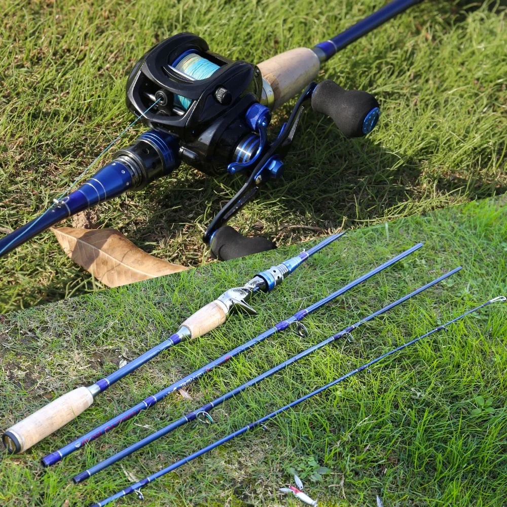 Sougayilang 4 Section Lure Rod 2.1M 2.4M Ultralight Weight Fishing Rod Carbon Rod Spinning Travel Rod Carp Fishing Tackle