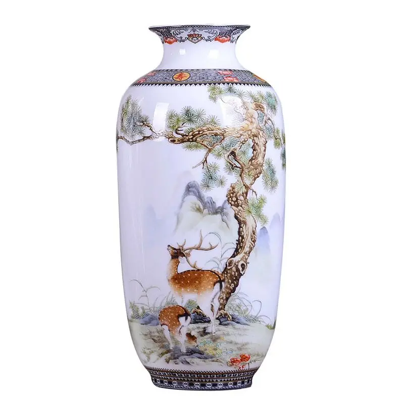 Керамическая ваза Jingdezhen в винтажном китайском стиле тонкая гладкая поверхность