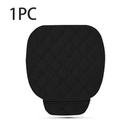 Luxurious Plush Car Seat Cover - Anti-Slip Soft Cushion & Auto Chair Protector Pad (Black Front 1pc)