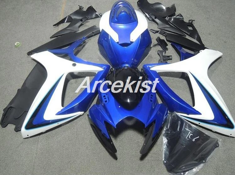 ABS обтекатель наборы, пригодный для Suzuki 2006 2007 GSXR600 GSXR750 Обтекатели набор GSXR 600 750 K6 K7 06 07 синий белый