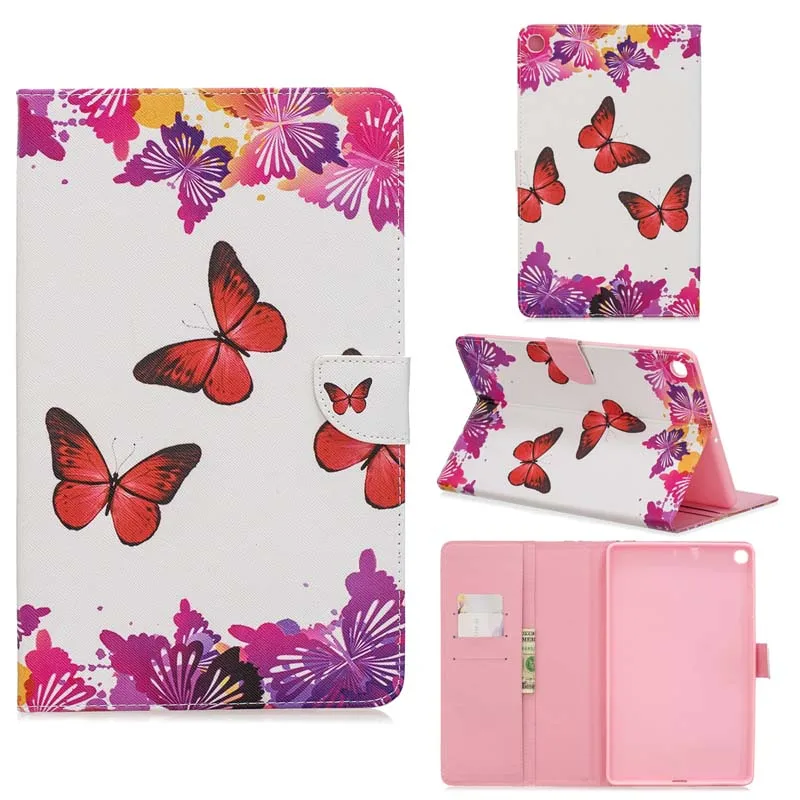 T510 T515 флип-стенд Funda Чехол Кожаный Футляр чехол для Samsung Galaxy Tab A 10,1 SM-T510 SM-T515 оболочка+ пленка+ ручка - Цвет: CASE