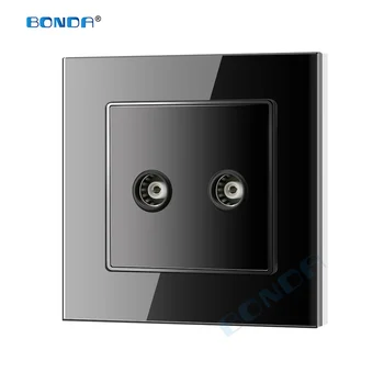 

Wall socket, dual TV antenna, weak current socket, coaxial wall-mounted output panel socket, crystal tempered glass 86 * 86mm
