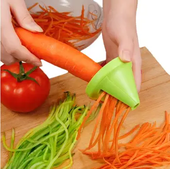 

1PCs Multifunctional Fruit Slicer Vegetable Kitchen Gadget Funnel Vegetable Carrot Radish Cutter Shred Slicer Spiral Device