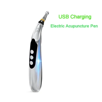 

Acupuncture Pen USB Rechargeable Electronic Acupuncture Meridian Therapy Machine Massager Relief Pain Tools with 3 Massage Heads