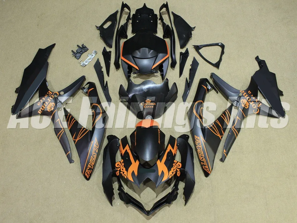 Литье под давлением) комплект обтекателей ABS для Suzuki GSXR600 GSXR750 600 750 08 09 10 K8 2008 2009 2010 обтекатель оранжевый Корона