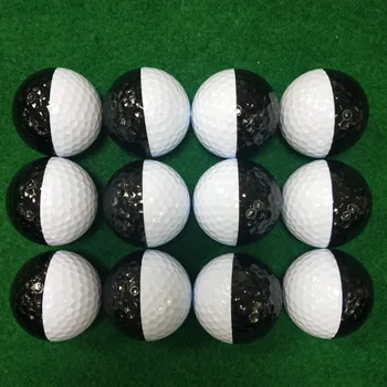 

20pcs/lot GOLF black and white practice ball two piece balls two layer balls driving range ball Free shipping