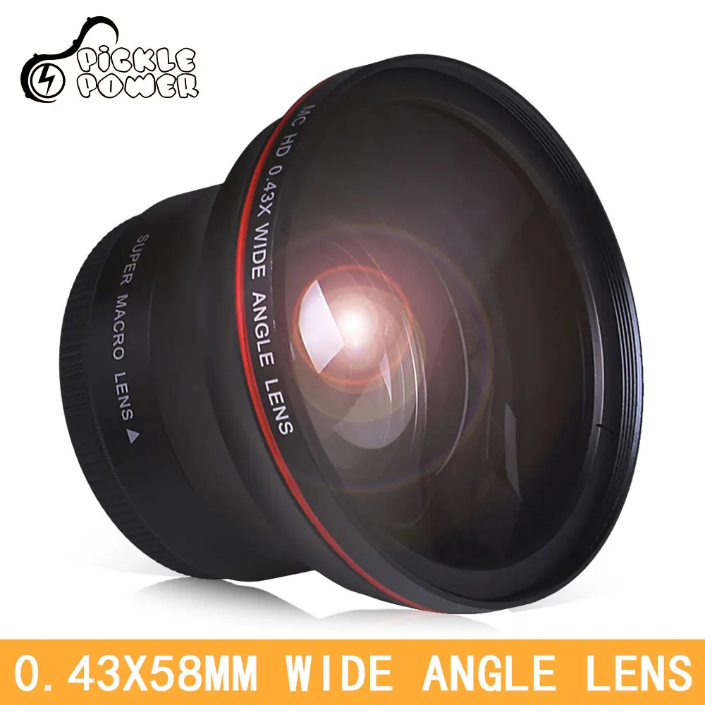 55 MM 0,43x Professionele HD-groothoekcameralens, Optische Glazen Coatinglens met Afneembare Macrolens, Compatibel met Alle Lenzen met een Draaddiameter van 55 Mm, voor Portret-, Landschapsfotografie
