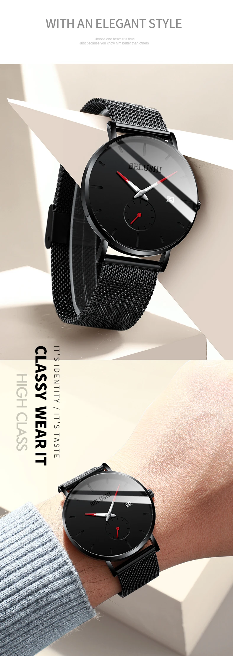 Часы мужские роскошные брендовые кварцевые наручные часы для мужчин водонепроницаемые мужские деловые классические простые наручные часы для мужчин