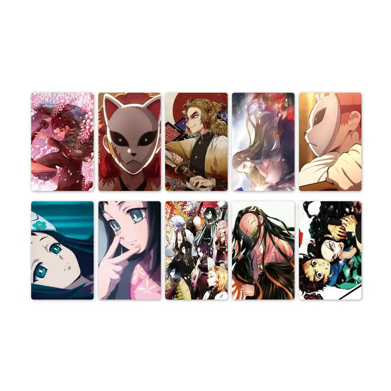 10 шт. аниме Demon Slayer Kimetsu no Yaiba Card стикер s Водонепроницаемая крапленая карта наклейка Дети стикерные игрушки для детей коллекция подарок