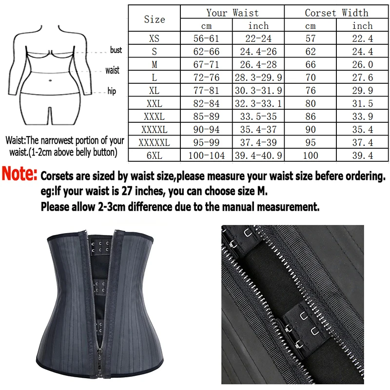 Latex Faja Waist Trainer Body Shaper Shapewear Modeling Strap Slimming Belt Belly Sheath Underbust Corset Binder Plus Size 6XL