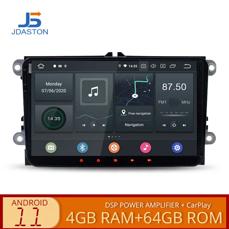 Автомобильный мультимедийный плеер JDASTON 2 DIN 9 дюймов для Volkswagen VW Passat POLO GOLF Jetta TOURAN