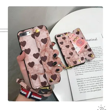 

Fashion Leather Case For OPPO R11 R15 R9S Plus Card Holder Wallet Phone Case for Iphone 6s 7Plus XS MAX Cover Funda Heart-shaped