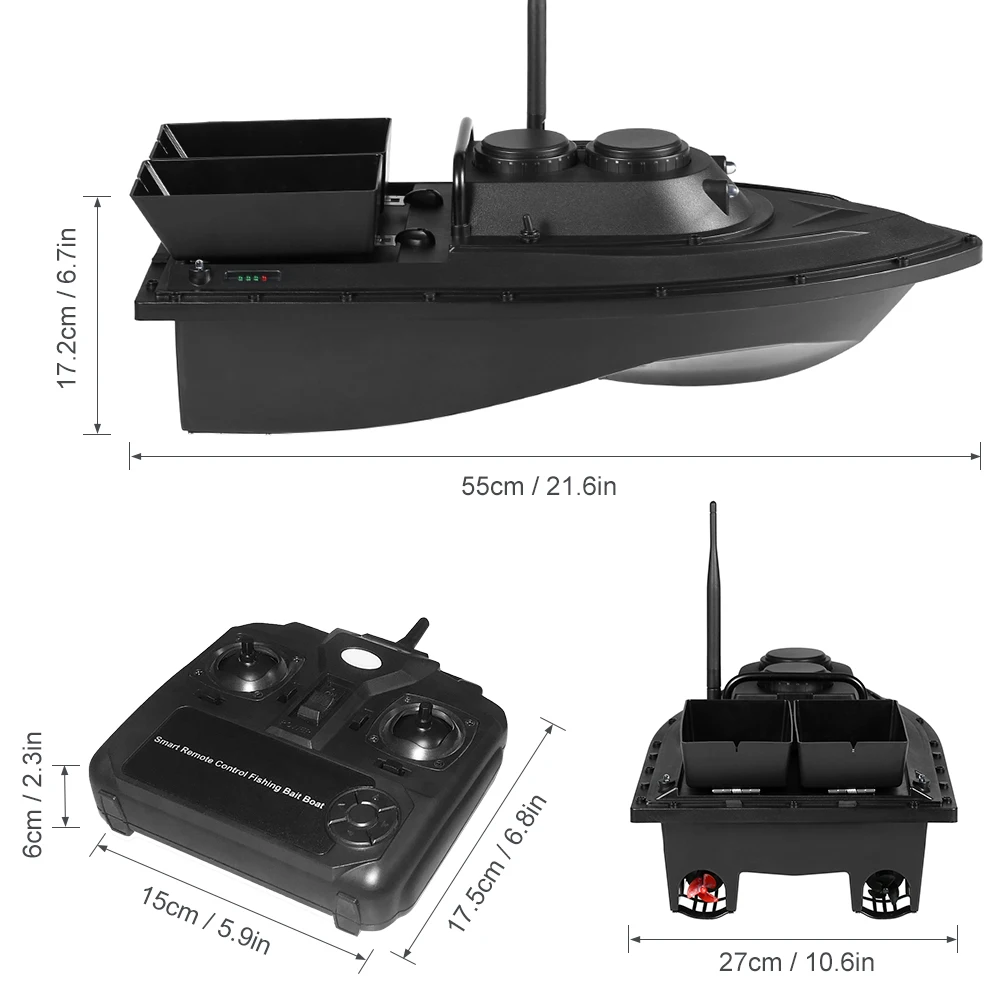 4PCS GPS Function Fishing Bait Boat Smart Remote Control Fishing Boat  400-500M Remote Range LCD Display RC Bait Boat Toy US EU - AliExpress