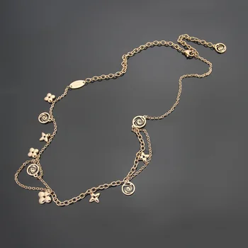 

Wholesale V-letter inter color openwork four leaf flower bracelet with square and round size four leaf flower bracelet