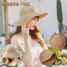 Осенне-летняя соломенная Солнцезащитная шляпа для женщин с широкими полями, Солнцезащитная шляпа для женщин, Пляжная Панама с защитой от ультрафиолета, крутая шляпа# YL5