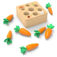 Деревянный блок для игры в морковку, Детский набор игрушек Монтессори, познавательная способность, игрушки Alpinia, развивающая мышление ребенка, сотрудничество