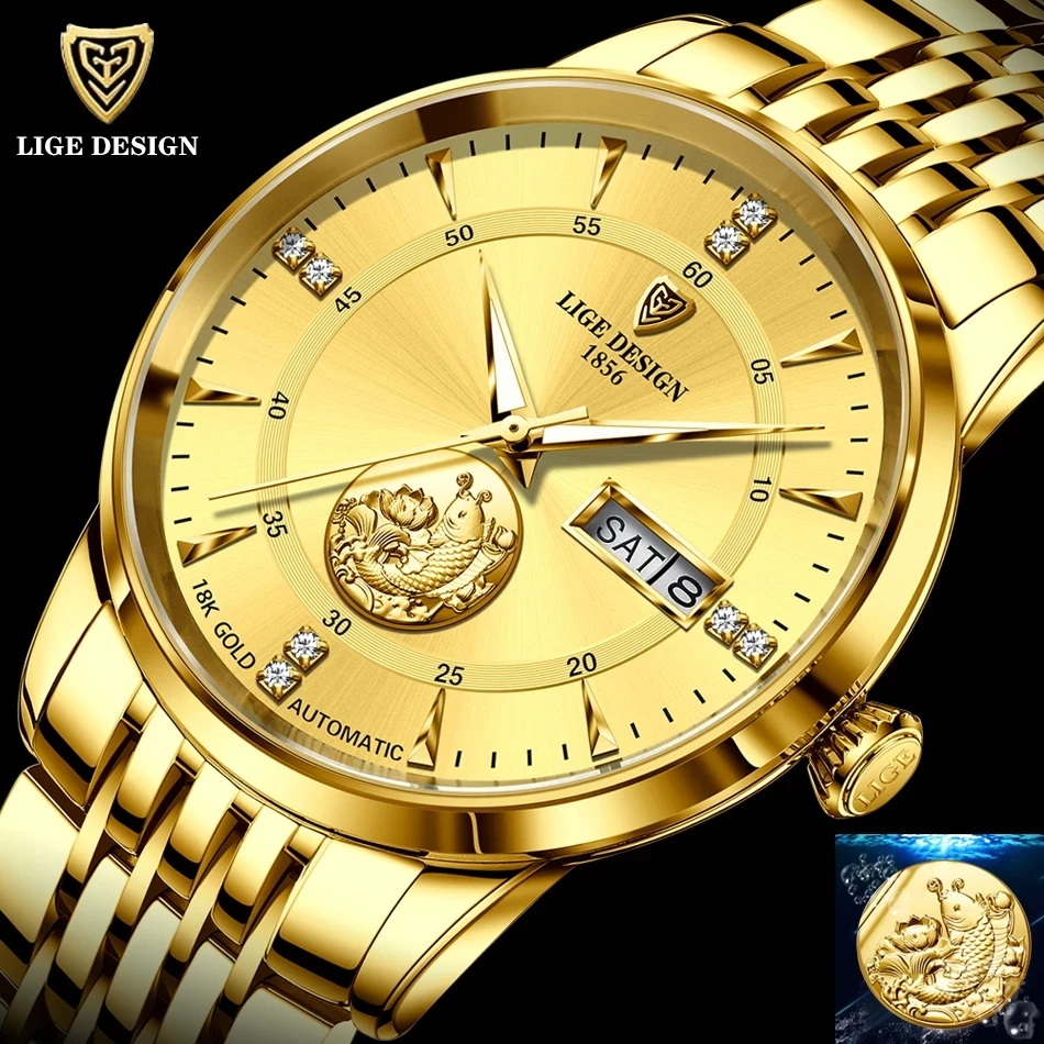 LIGE 2021Men Mechanical Watch Top Brand Luxury Automatic Watch Sport