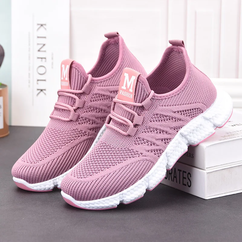 Flying Woven Sports Shoes Women 2021 New Running Shoes Cross-border Shoes Women Fashion Casual Shoes Women Flat Shoes