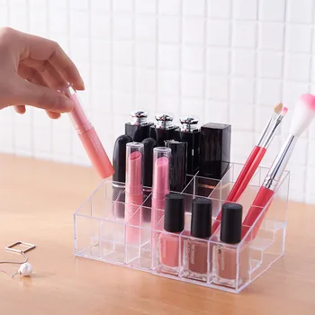 

24 Grid Makeup Organizer Storage Box Case Lipstick Jewelry Holder Cosmetic Display Stand Makeup Tools Brush Holder Pen Organizer
