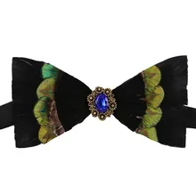 Галстук-бабочка высокого качества мужской унисекс костюм рубашка натуральный зеленый черный перо птица волосы банкет ночной клуб Свадьба Жених Свадебный галстук-бабочка