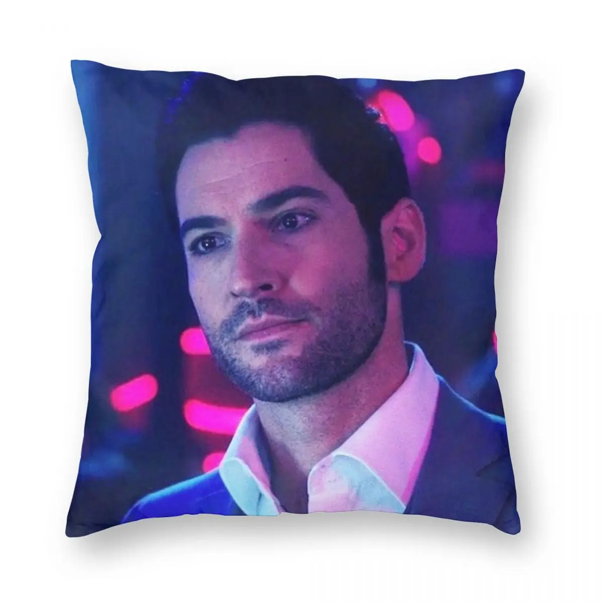 

Lucifer Morningstar Tom Ellis Pillowcase Polyester Linen Velvet Pattern Zip Decor Pillow Case Car Cushion Cover Wholesale 18"