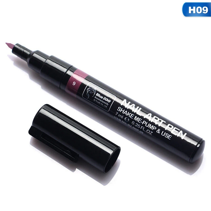 Многоцветный DIY 3D Полирующий гвоздь ручка для ногтей профессиональный портативный размер 7 мл ручка для рисования ногтей для УФ-геля инструмент для ногтей - Цвет: Многоцветный