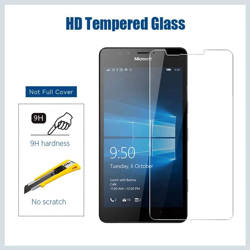 Защитное стекло закаленное 1/2 шт для Nokia X2 XL X X71 Lumia 950 640 635 630 535 530 520|Защитные стёкла