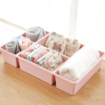 

Durable Home Storage Organizer Grid Box Drawer Holder 5 Boxes Storage Separate Bins Plastic P Desktop