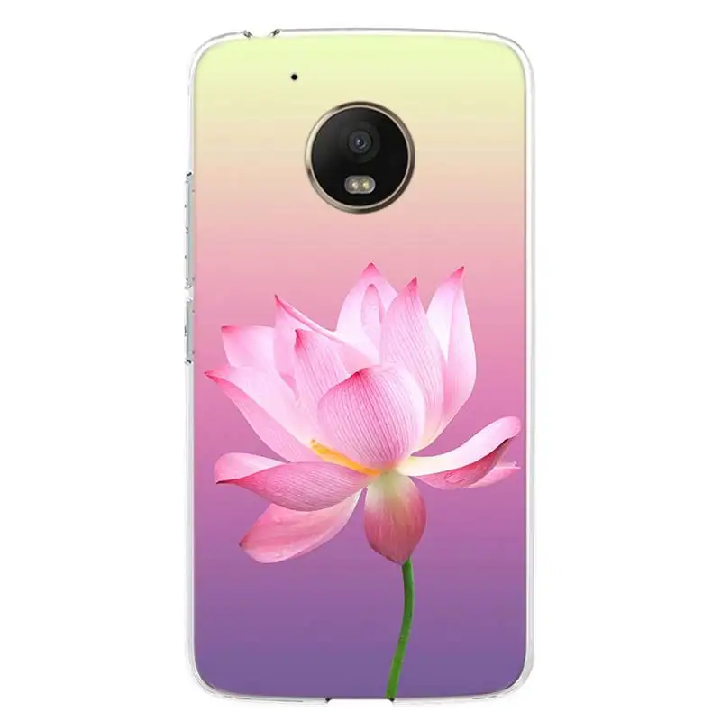 TW192-4 Чехол для телефона с изображением цветов розы лотоса для Motorola Moto G7 G6 G5S G5 E4 Plus G4 E5 Play power EU Подарочный чехол с рисунком - Color: TW192-4