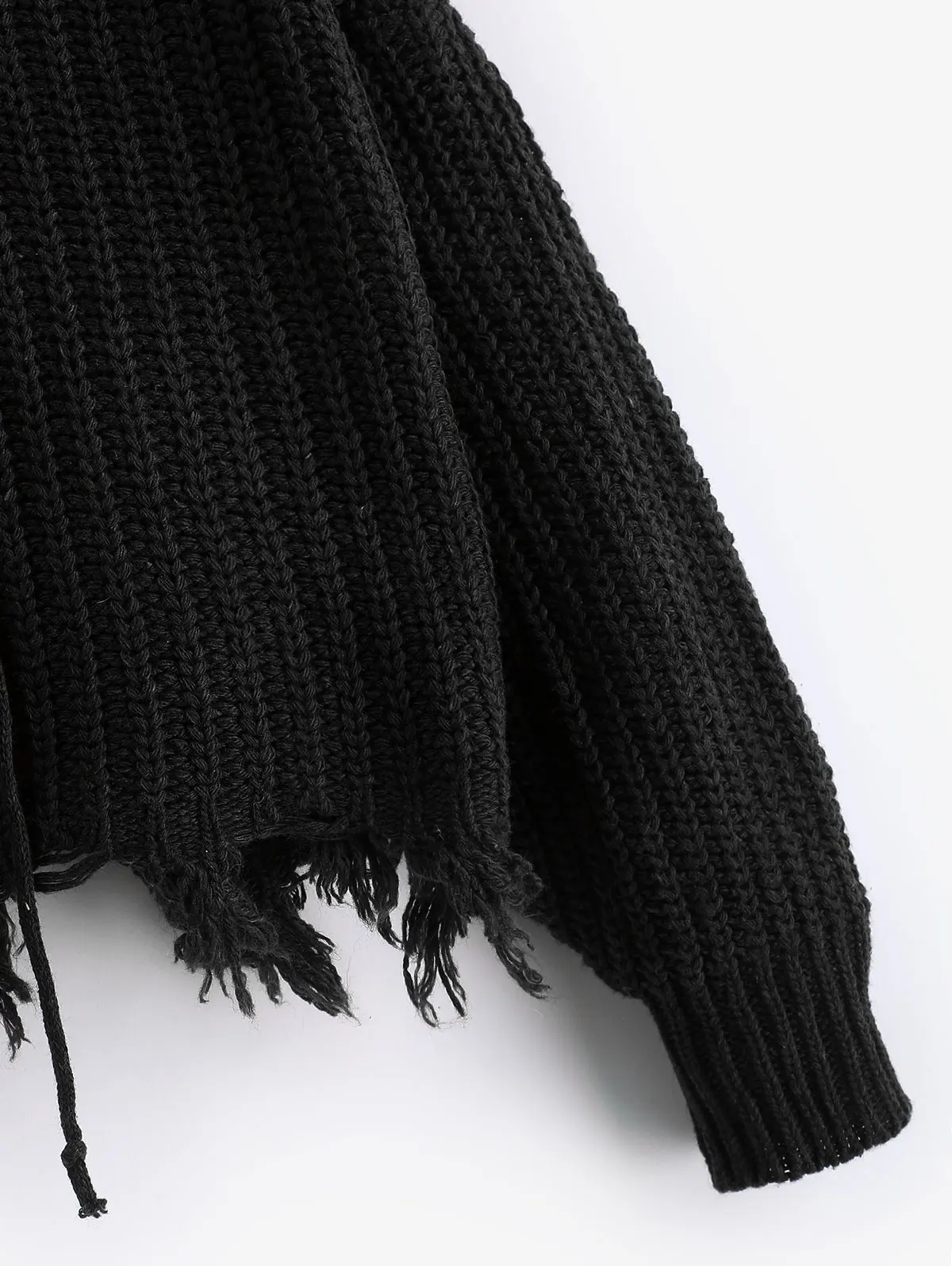 ZAFUL потертый с капюшоном массивный кардиган на молнии Состаренный кардиган с заниженным плечом эластичные однотонные теплые свитера