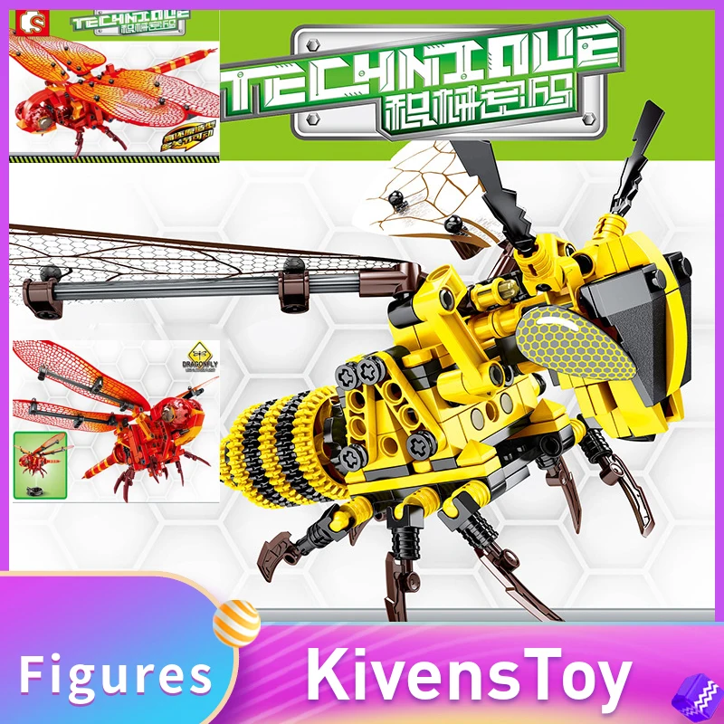

Insect Simulated Bumblebee Red Dragonfly SEMBO S703200 Building Blocks Compatible Technic Series Toys for Children S703300