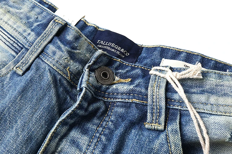 Марка New fashion Hi Street Мужская Мода рваные, потертые джинсы с рисунком пентаграммы Джинсы с вышивкой мужской в стиле «хип-хоп», джинсы